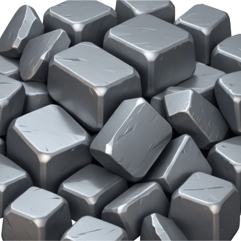 Cinematic Realistic Lead Ore, Heavy and dense, with a matte gray surface and subtle metallic glimmer. The metal's weight and durability are evident, with soft, sharp edges and a slight texture that enhances its solid presence. Soft glowing outline, capturing the essence of raw strength and industrial power in lead ore. emoji