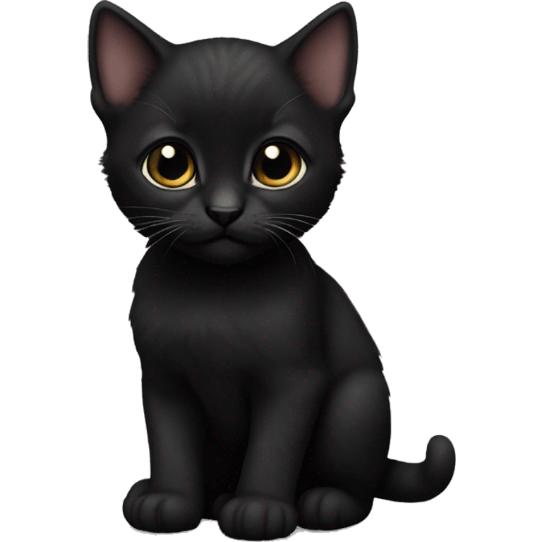 All black tiny kitten  emoji