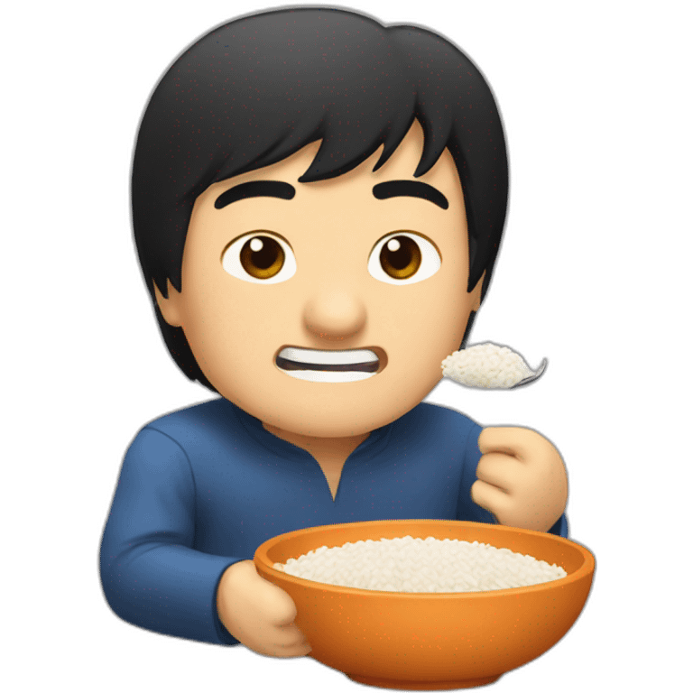 Jackie Chan eating rice emoji