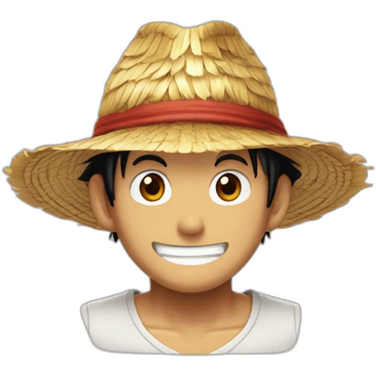 Luffy avec le chapeau de paille sans barbe emoji