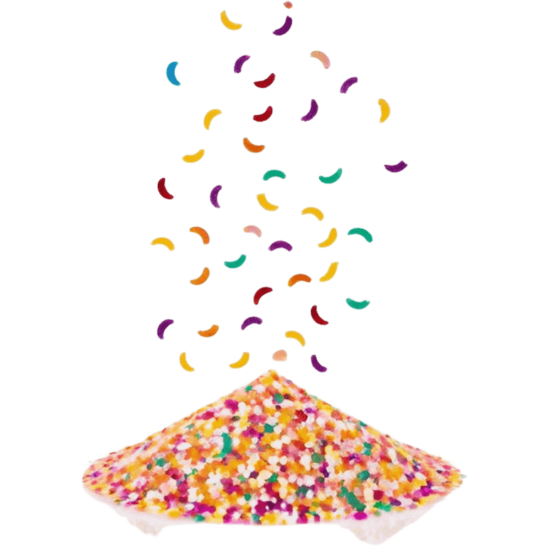 Cinematic Realistic Sparkles & Sprinkles, a delicate swirl of tiny, multicolored sugar confetti and edible glitter, scattered across a smooth reflective surface, each speck glinting under soft ambient light, glowing vibrantly with a dreamy and magical charm. emoji