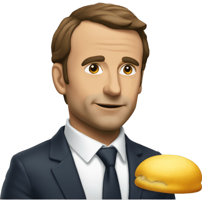 Macron mange des pâtes  emoji