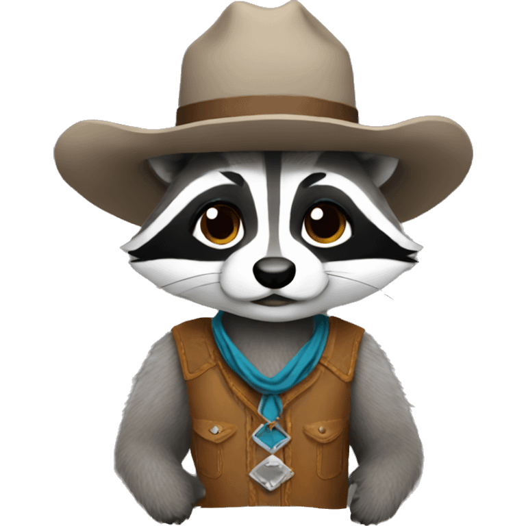 Raccoon cowboy emoji