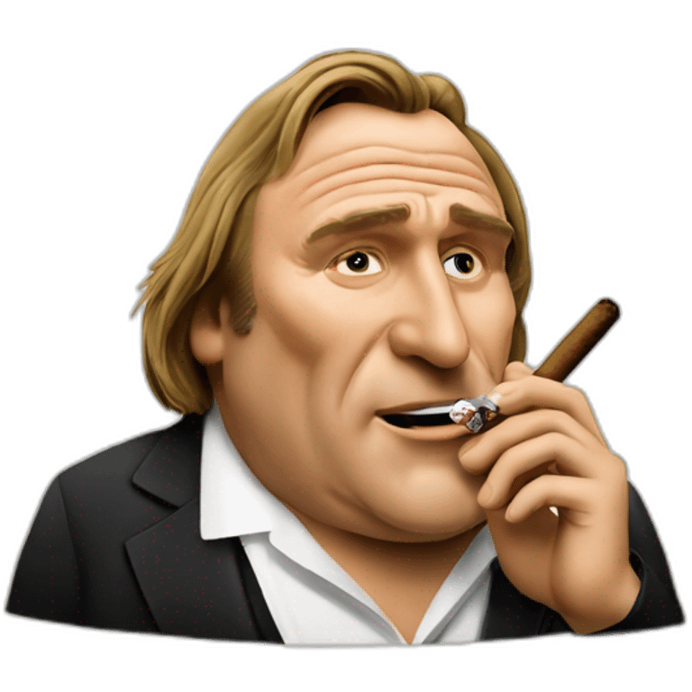 Gérard Depardieu smoking a cigar emoji