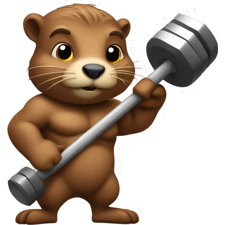 Beaver lifting the barbell emoji