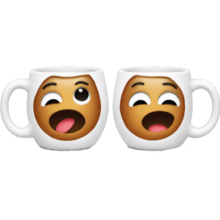 Two coffee mugs clinked together  emoji