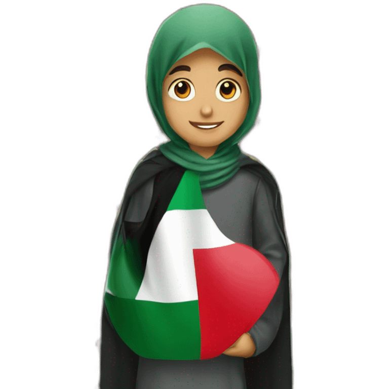 muslim boy take Palestinan flag emoji