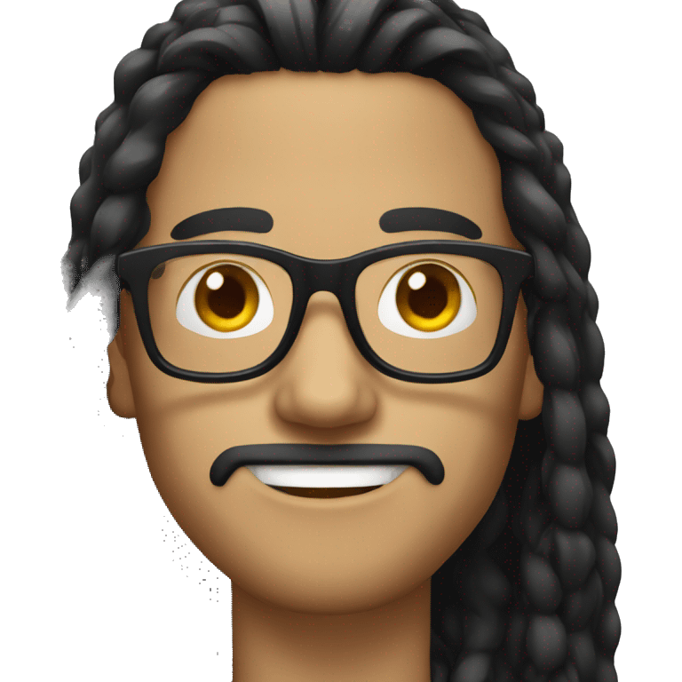 long black hair guy with eyewear emoji