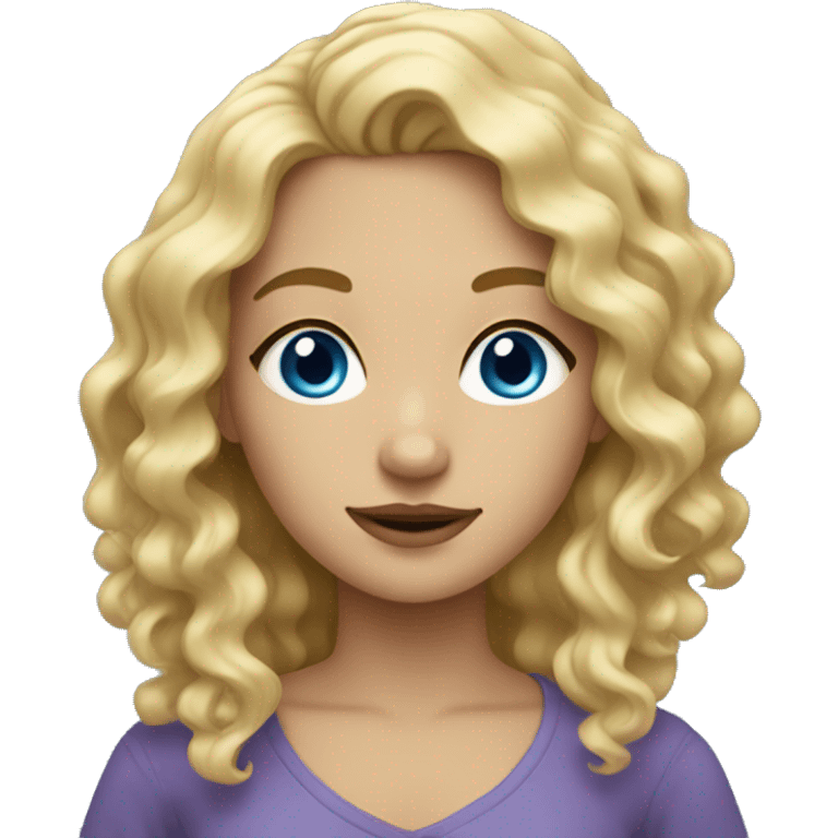 blonde girl with wavy hair blue eyes emoji