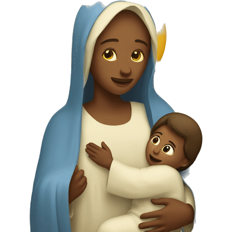 Mary holding Jesus emoji