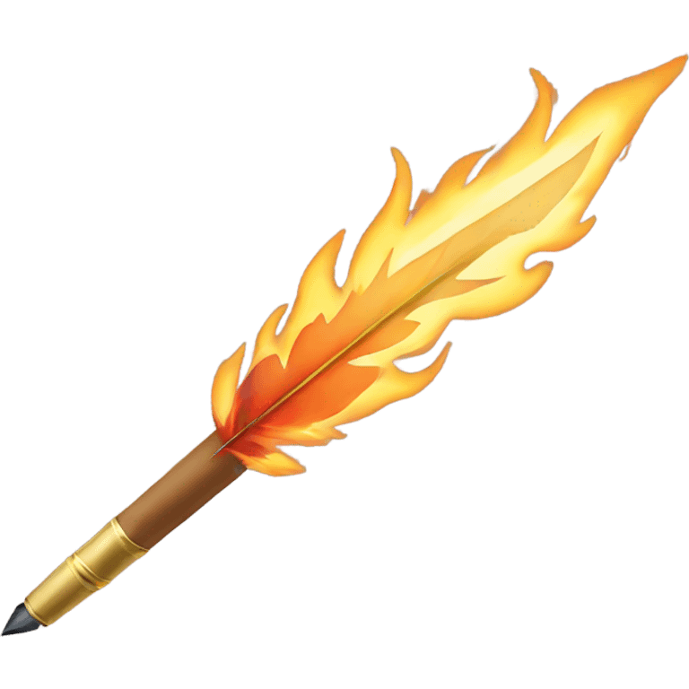 quill pen on fire emoji