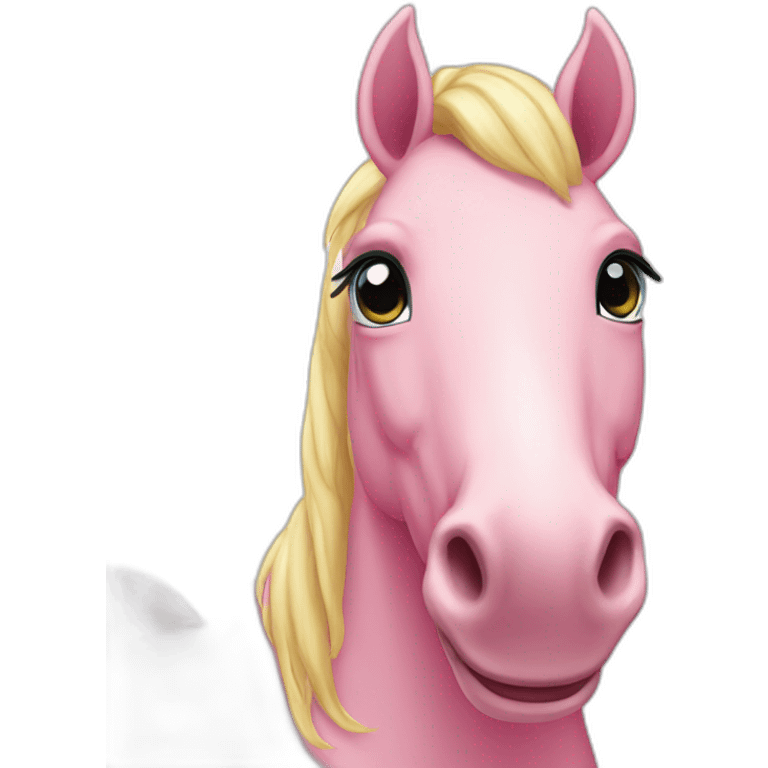 happy pink horse emoji