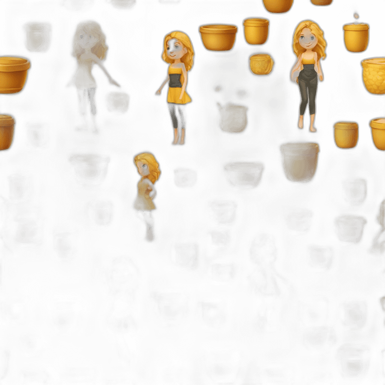 Beauty-caucasian-full-body-Girl and the pot honey emoji