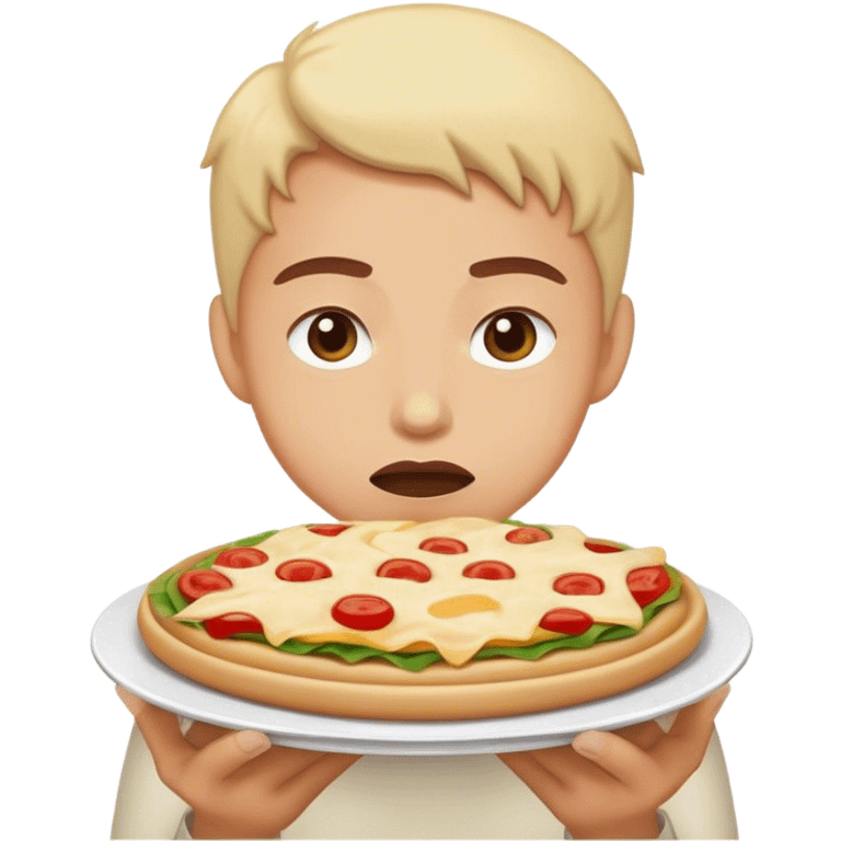 Hungry person looking at food emoji