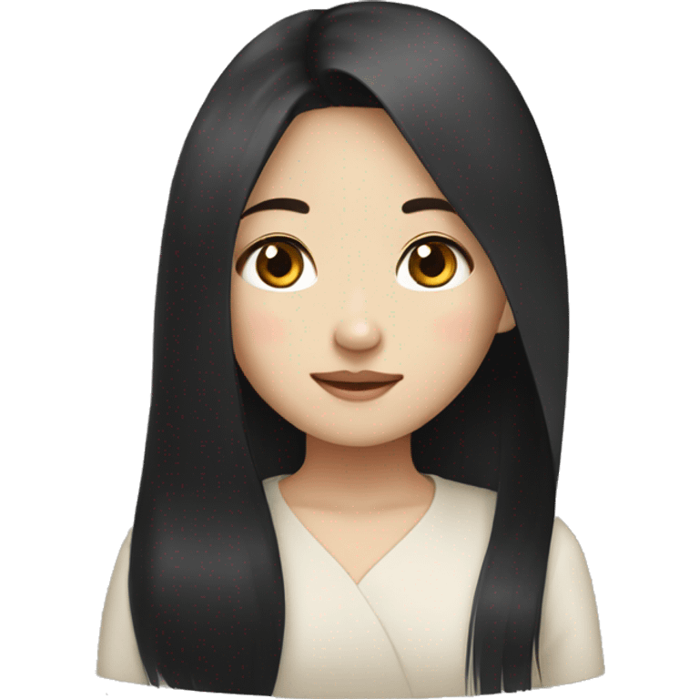 Vietnamese korean girl with long black hair emoji