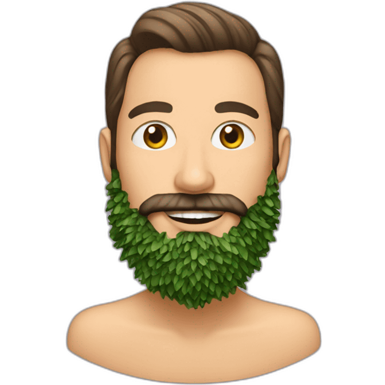 The beard is made from a Christmas tree emoji