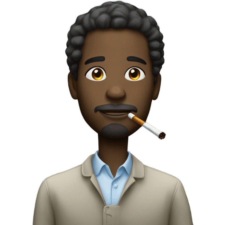 Black man smoking emoji