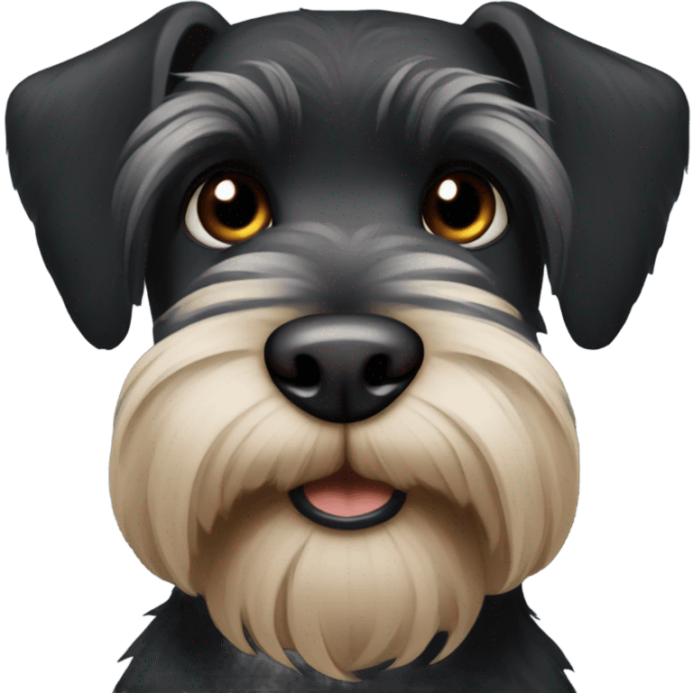 Black schnauzer with brown eyes emoji