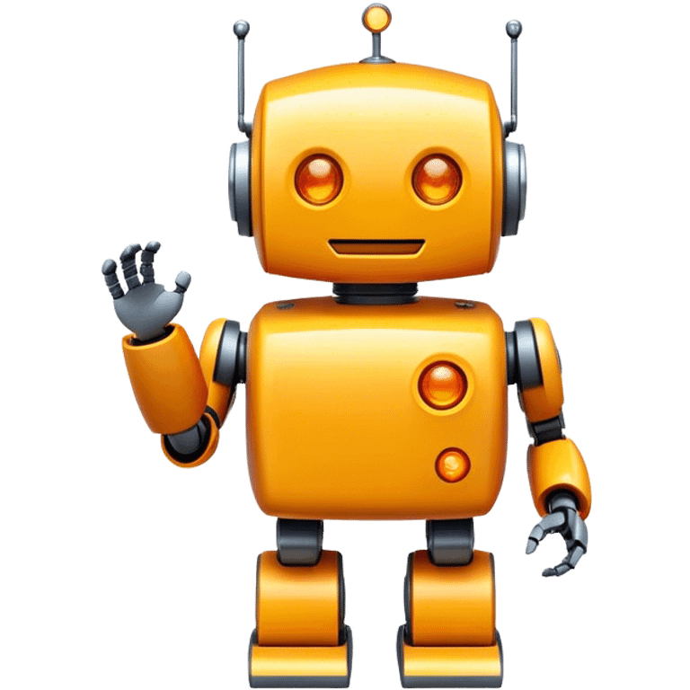 excited yellow-orange robot emoji