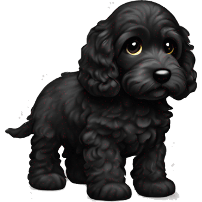 Black cockapoo puppy dog black emoji