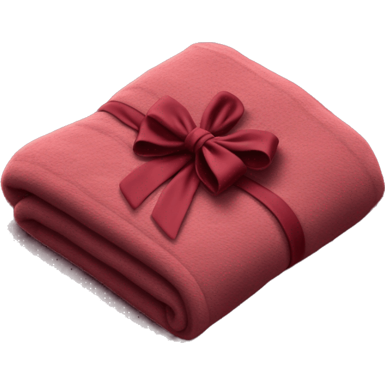 Realistic burgundy blanket neatly folded with a bow emoji