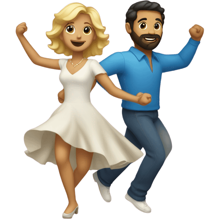 Puerto rican beard short hair with blonde girl dancing emoji