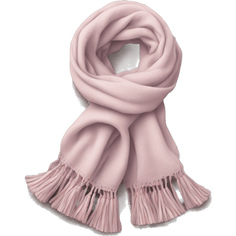 Scarf: pastel color, with a cozy texture, and tassels on the ends of the scarf. emoji