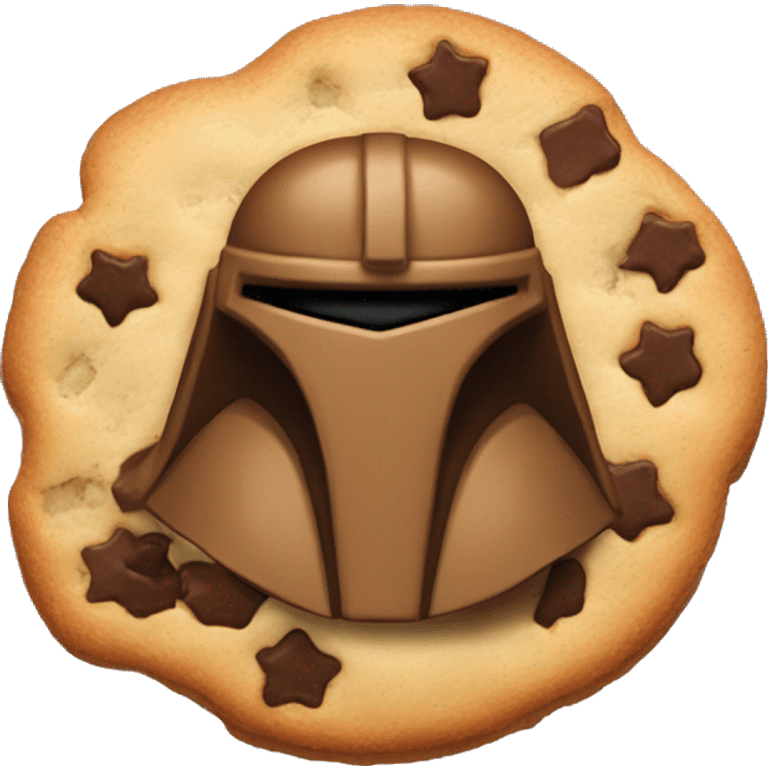 create a cookie shaped for in the shape of Mando emoji