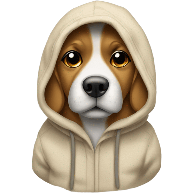 Dog wearing a hoodie emoji