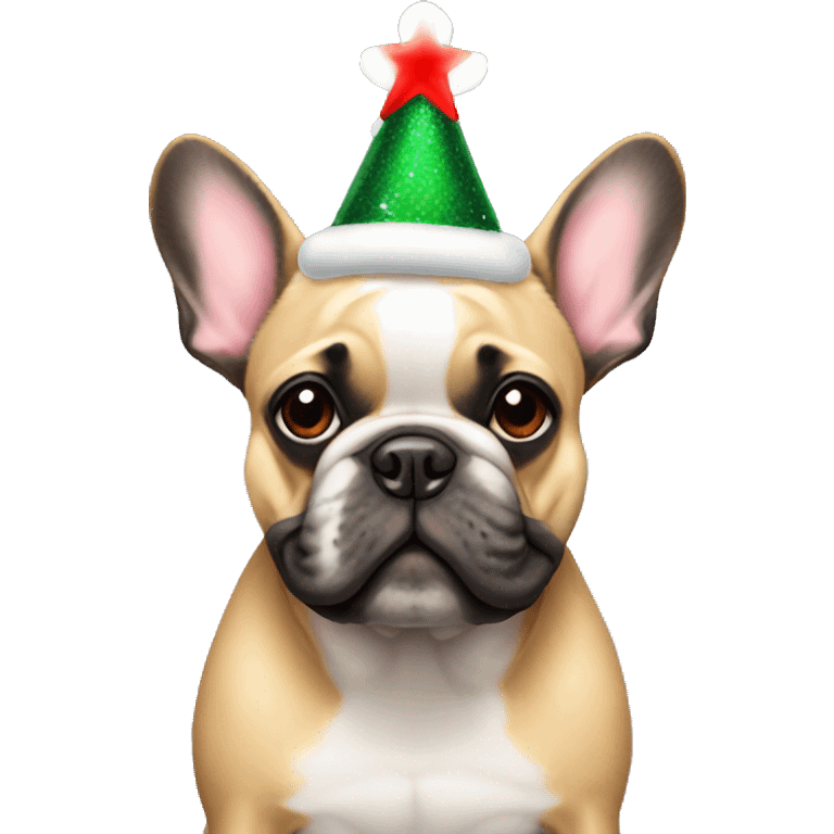 Frenchie Christmas lights emoji