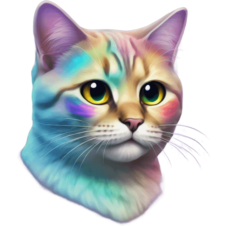 psychedelic cat galaxy sparkly colourful emoji