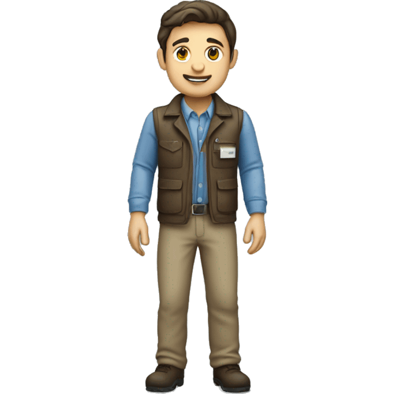 Brunette male geophysicist standing emoji