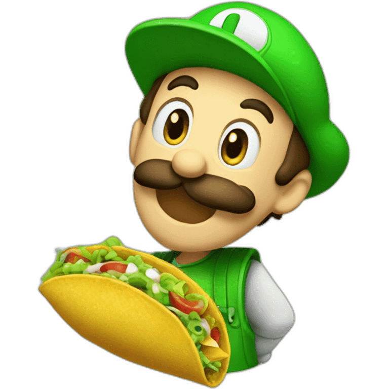 Luigi eats a taco emoji