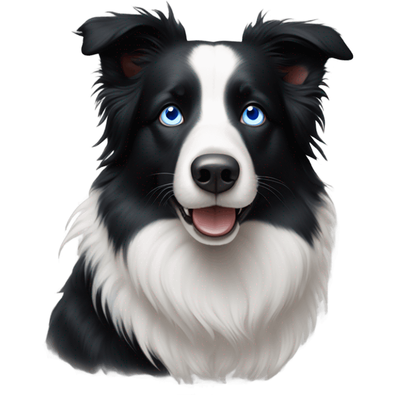 Border Collie schwarz weiß with blue eyes  emoji