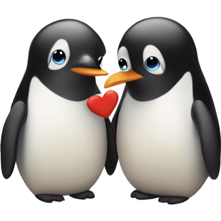 Penguins in love emoji