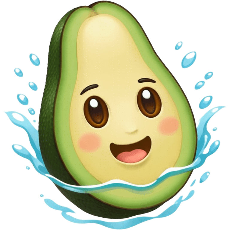 Avocado swimming emoji