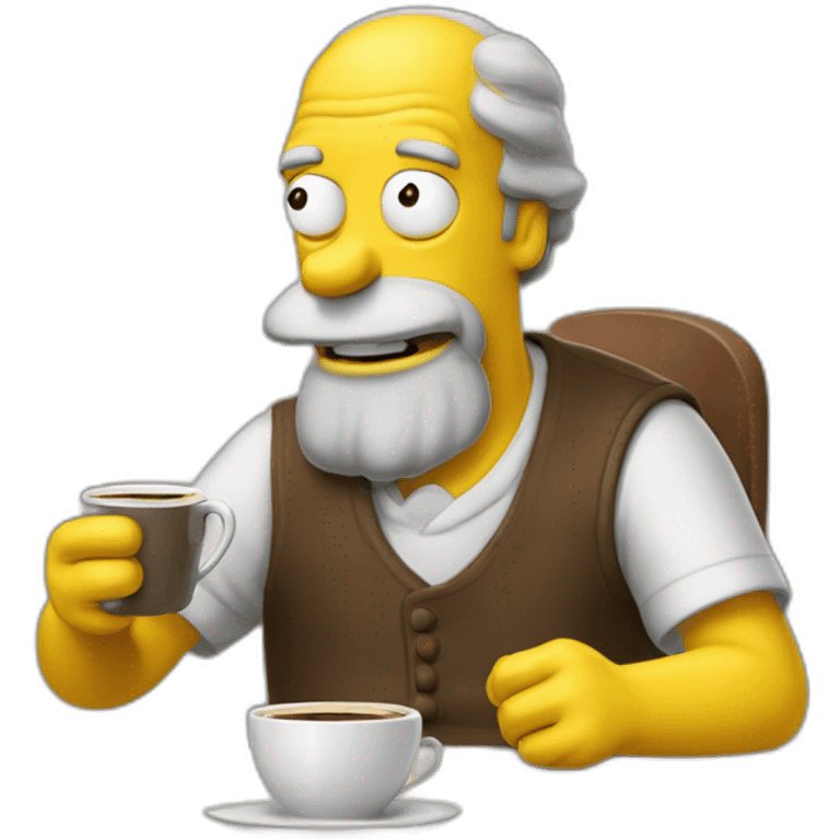 homer buvant un café emoji