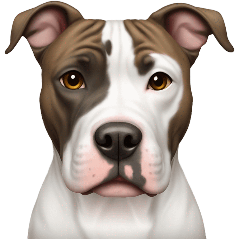 American pitbull terrier with brindle and white coat emoji