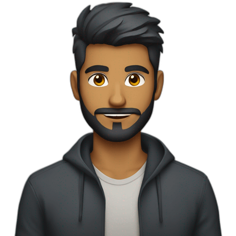 sri lankan 25 year old handsome and stylish guy with a beard and a evil smirk emoji