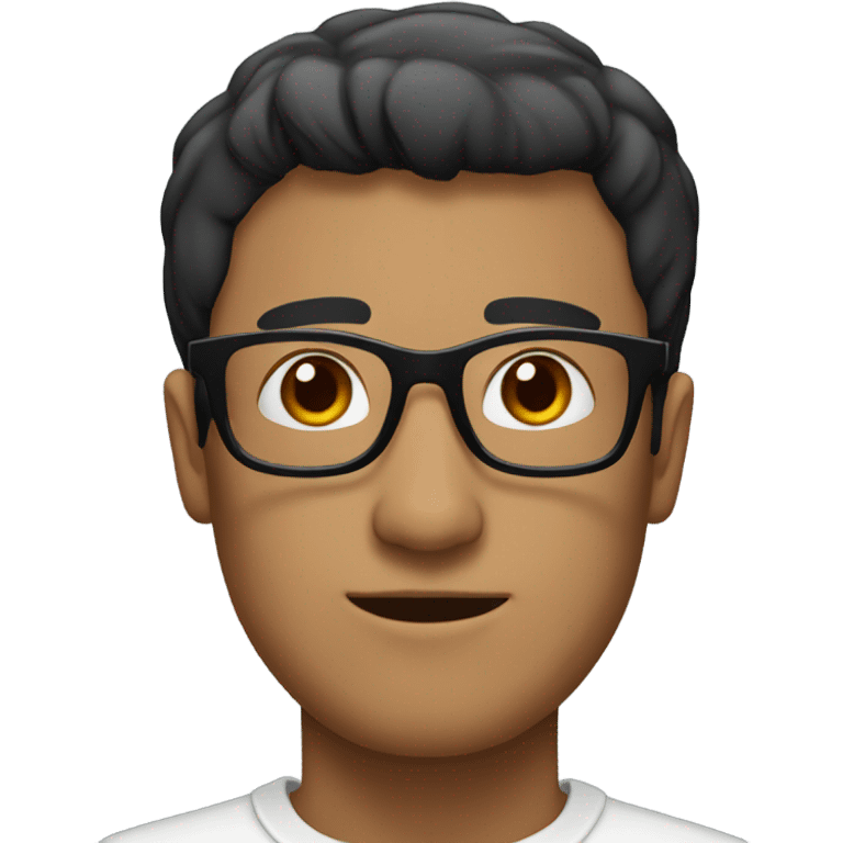 Man with glasses black short hair emoji