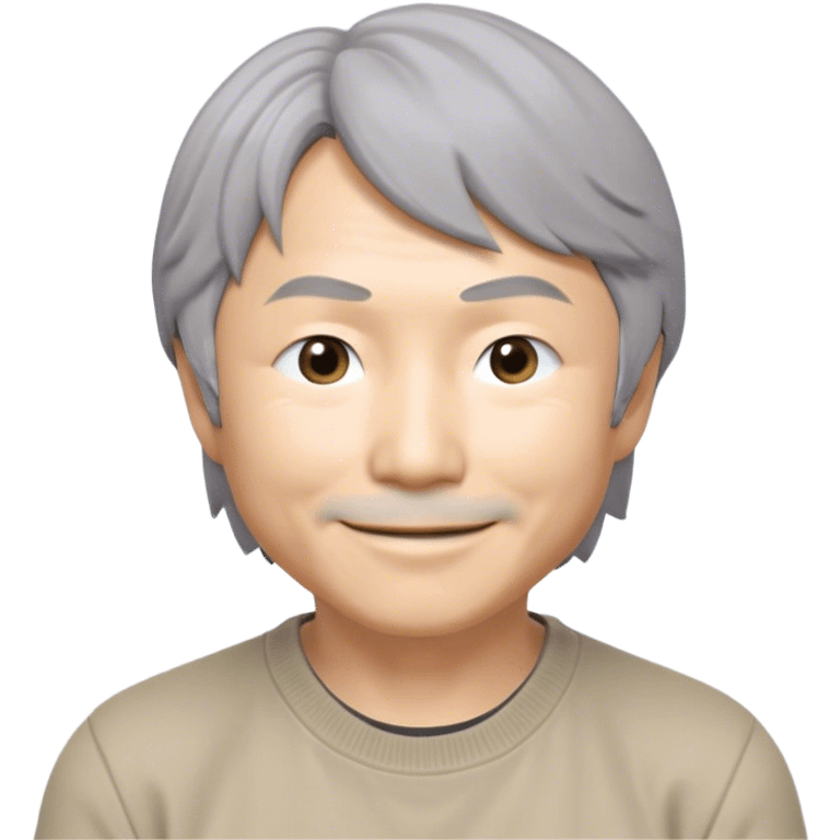 ​Cinematic Realistic Portrait of a Smiling Shigeru Miyamoto, depicted with warm, approachable features, gentle grey-tinted hair, and kind, expressive eyes, set against a subtle backdrop hinting at iconic video game imagery, rendered with lifelike textures and soft, inviting lighting that captures his innovative spirit, emoji