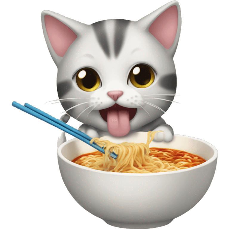 kitten eating ramen emoji