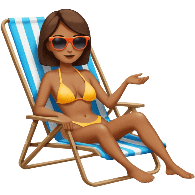 Female in beach chair  emoji