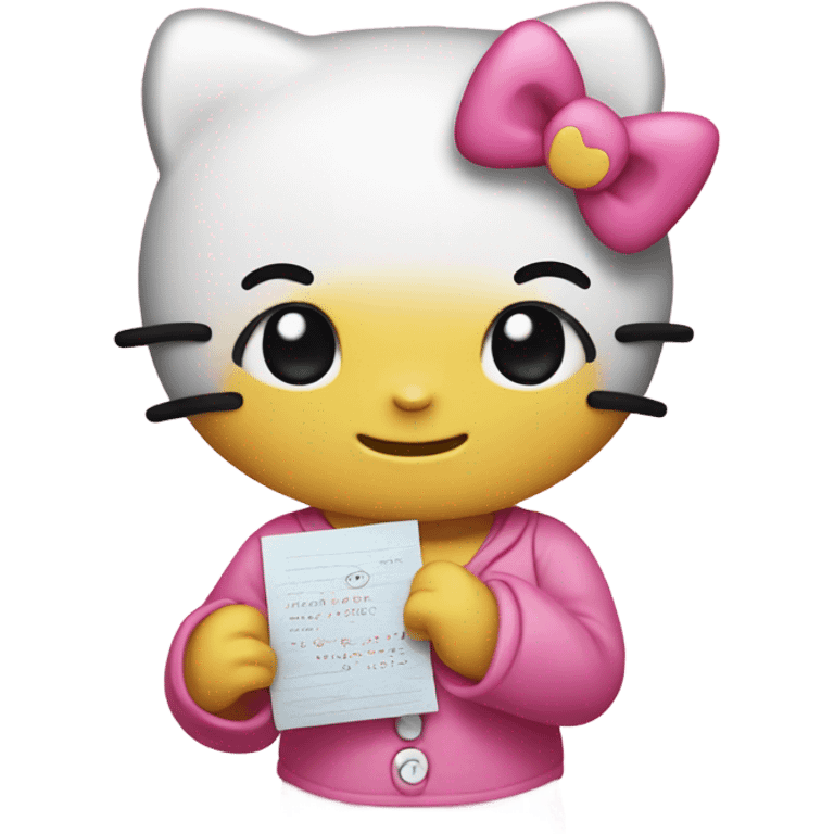 Hello kitty holding a letters S emoji