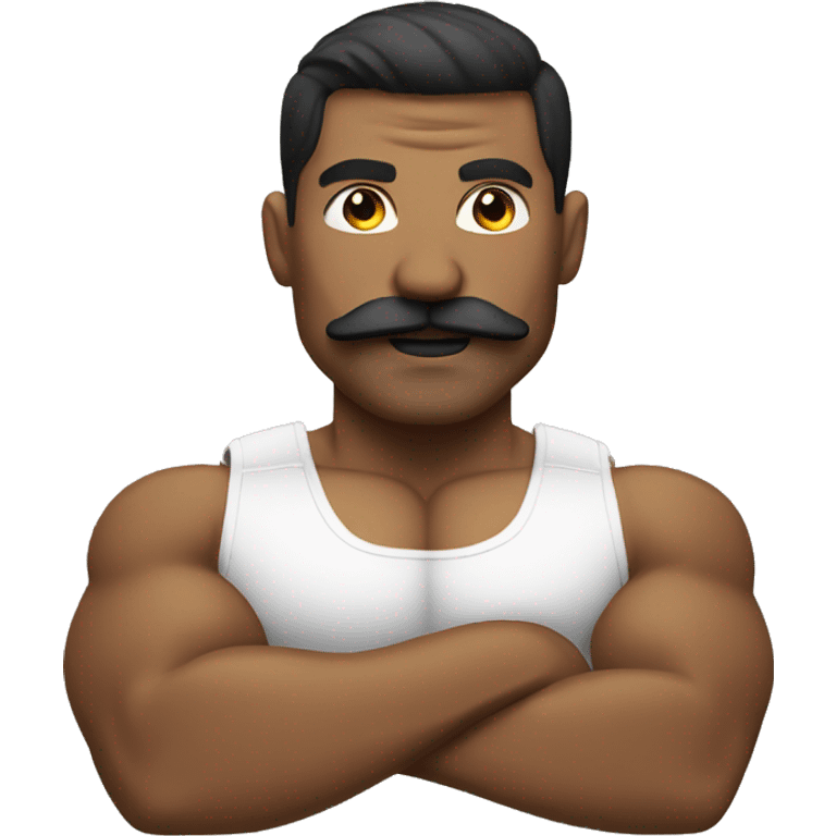 white bodybuilder with the mustache emoji