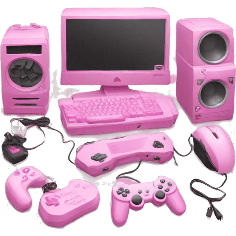 Pink gamer setup emoji