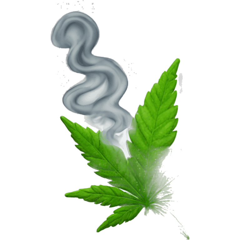 Weed leaf with smoke  emoji