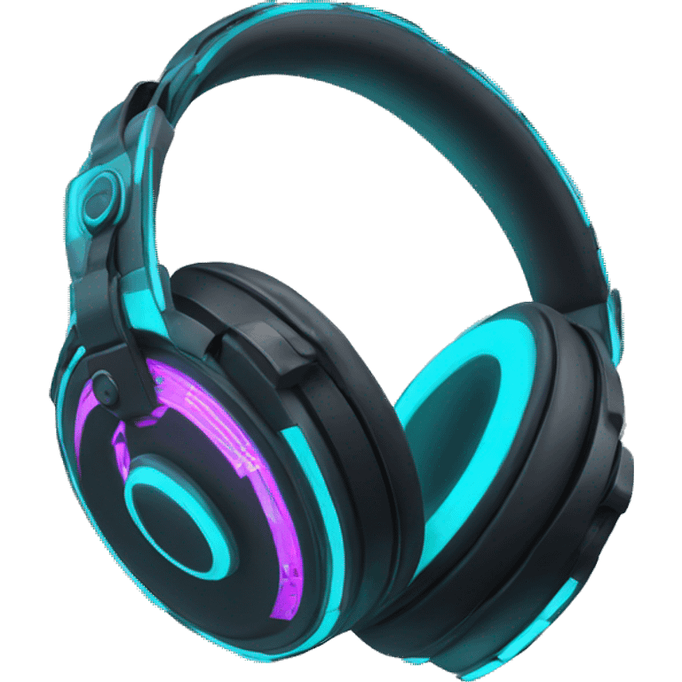 A beautiful cyberpunk High tech neon Headphones  emoji