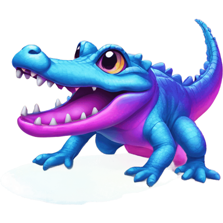 Lisa Frank, rainbow cute alligator  emoji