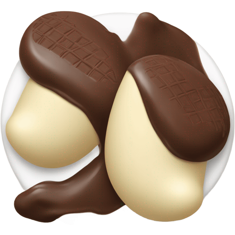 chocolate and vanilla quenelle emoji